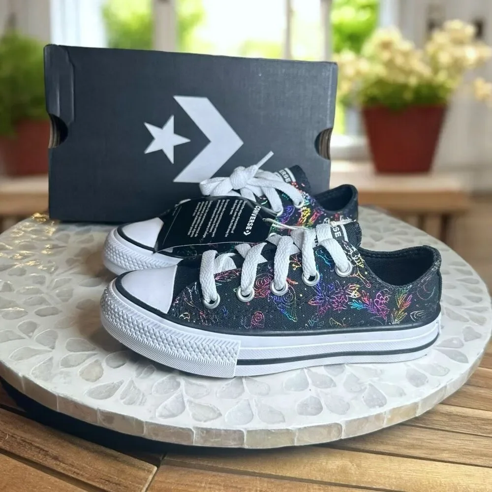 Converse Chuck Taylor All Star CTAS Low PS “Butterfly Shine” Kids Size 11